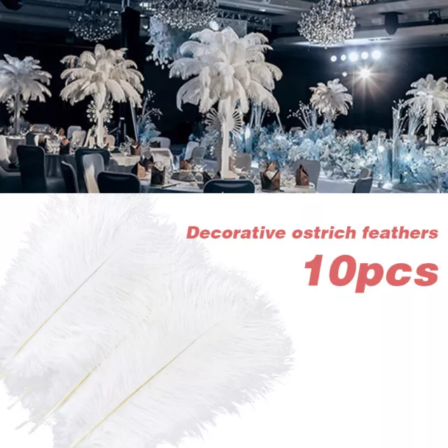10PCS 25-40cm Large Ostrich Feathers Plume Craft Christmas Party Decorations