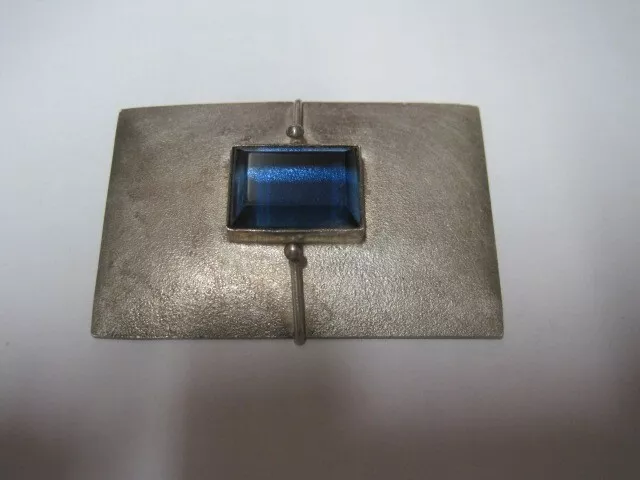 sehr großer Anhänger mit blauem Stein,   6 x 4 cm, 925 er Silber