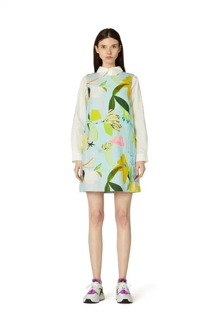 GORMAN X KAITLIN Johnson Lush Shift Floral Silk Linen Dress Size