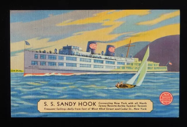 1930s SS Sandy Hook Steamer New Jersey Central Line North Jersey Resorts NYC NY