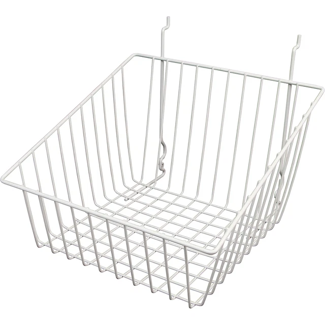 Econoco Multi-Fit Slope Front Basket for Slatwall Grid/Pegboard 12inWx12inDx8inH