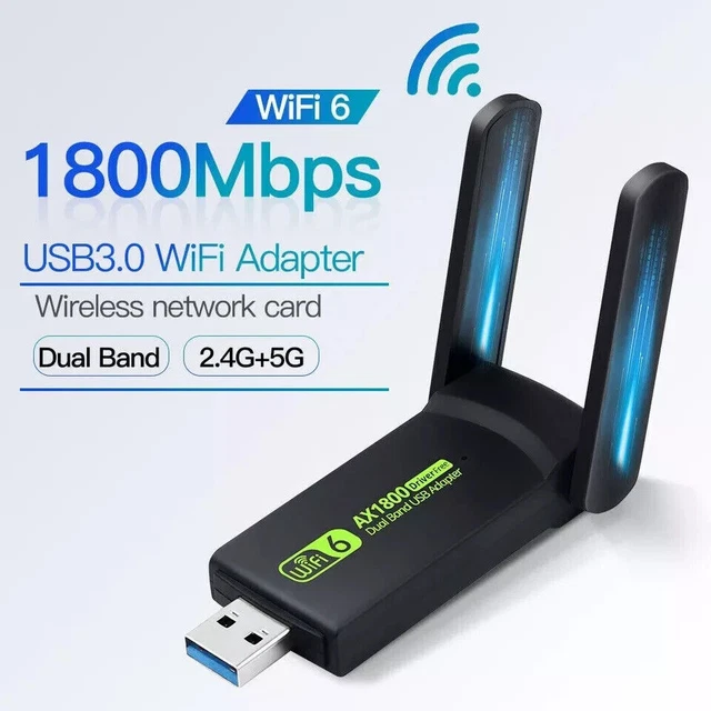 Biaze Dongle WiFi 6 USB 3.0 AX1800 Double Bande 1800Mbps Antenne Haute