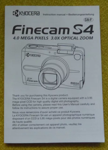 KYOCERA S 4 Instruction manual / manuale utente in GB + F (33-23)