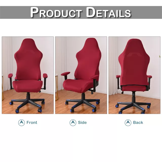 4pcs Kit Stretch Gaming Chair Cover Universal Simple ComputerGame Seat Protector 2
