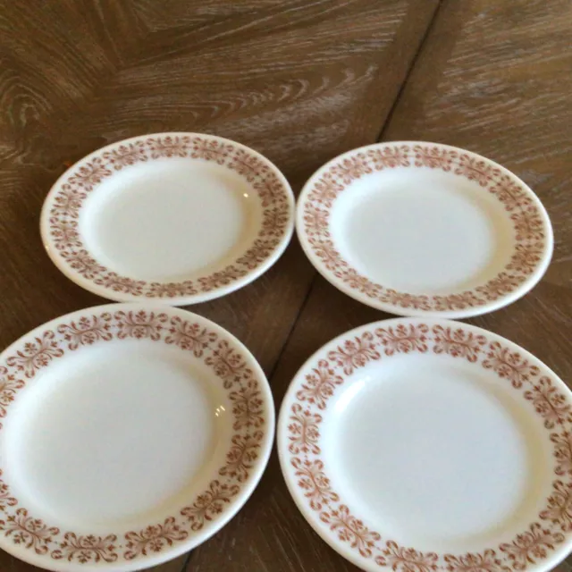 Vintage Pyrex Tableware by Corning “Copper Filigree”- Set of Four 9” Plates