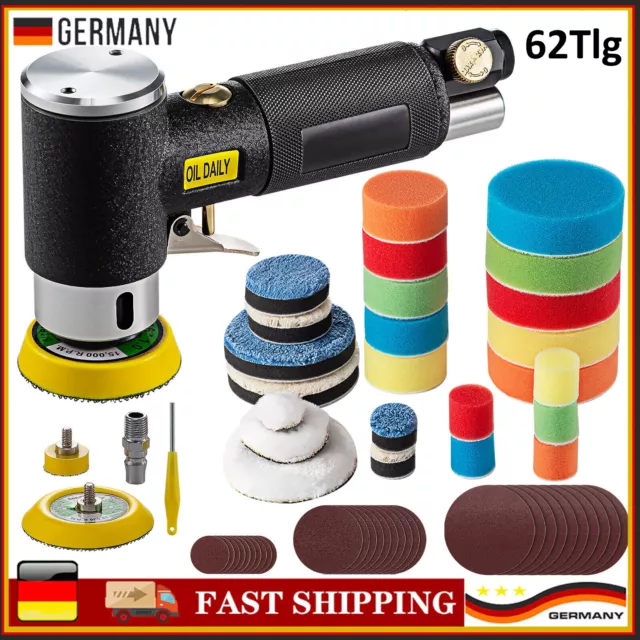 Mini Druckluft Poliermaschine Exzenterschleifer Schleifpapier Polierer 1"/2"/3"