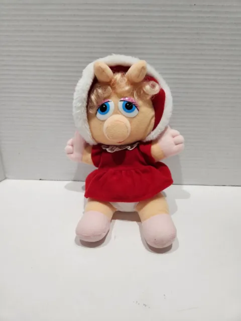 Miss Piggy Vintage 1987 Baby Christmas Plush Doll Mrs. Clause Muppets Santa