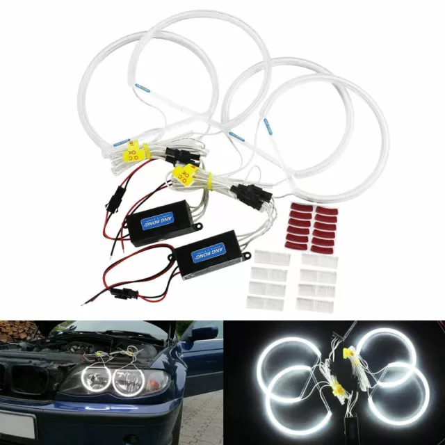 4 x CCFL LED Angel Eyes Xenon Standlicht Ringe Scheinwerfer für BMW E46 131mm