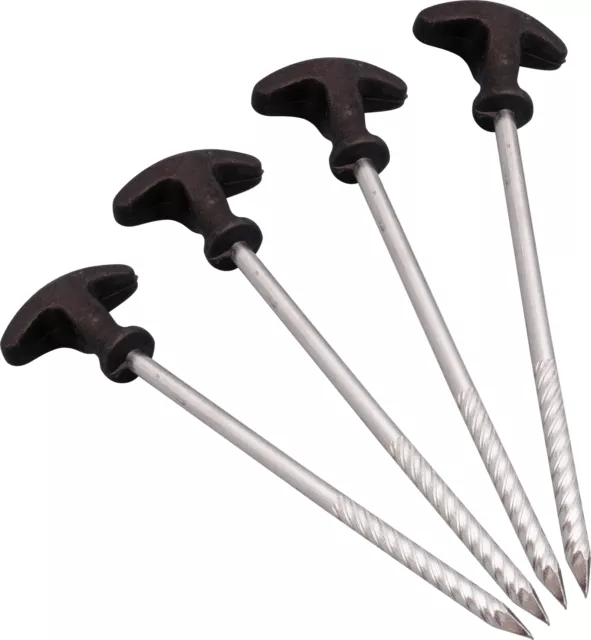 St Helens Home & Garden Heavy Duty T Shaped Tent Pegs Pack of 4 Strong Steel