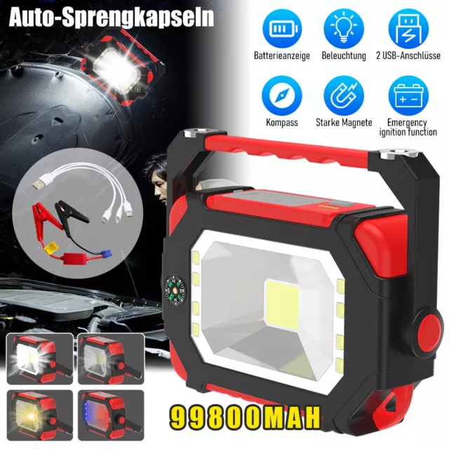 Ausilio avviamento auto Jump Starter 99800 mAh 1000 A caricabatterie booster powerbank DE