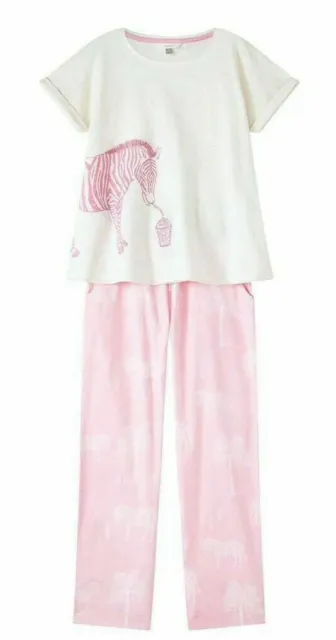 John Lewis & Partners Girls' Zebra Print Pyjamas Pink 11 YEARS BNWT FREEE P&P