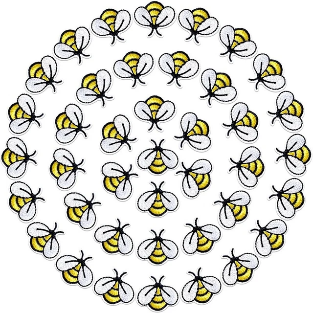 60 PIEZAS Parches Bordados de Abeja, Lindo Hierro De Abiete Bordado DecorR7E9