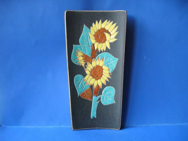 Wandplatte Keramik alt 50er 60er Ruscha Sonnenblumen German Pottery sunflower
