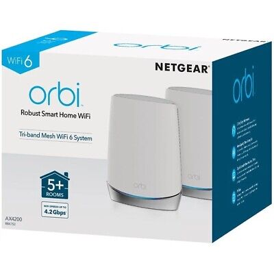 Netgear Orbi RBK752 Wifi 6 AX4200 Tri-Band WiFi Mesh networking System (2-Pack)