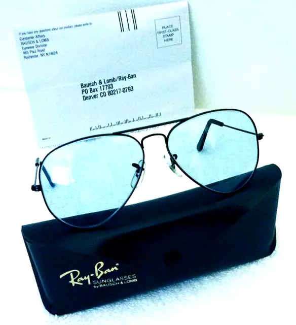 New Vintage Ray Ban bl USA Sunglasses Blue Changeables plus FREE Olympic Sign 3