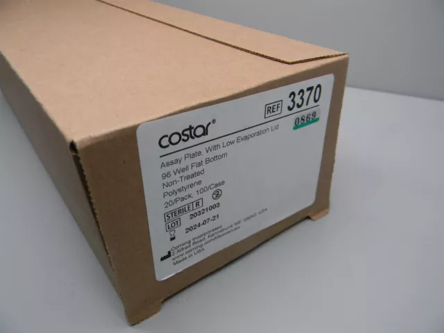 Costar 3370 Assay Plate W Low Evaporation Lid, 96 Well Flat Bottom Pack of 20