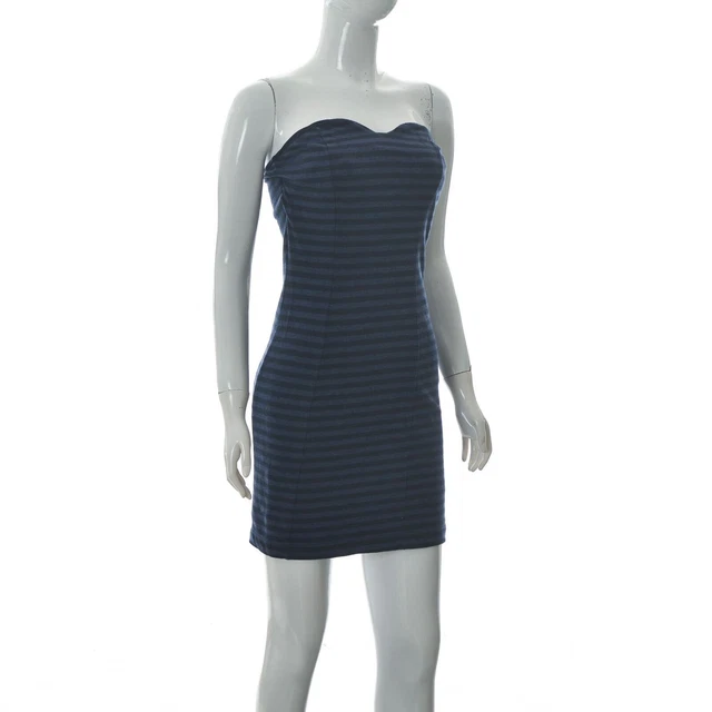 MET In Jeans Women's Mini Bodycon Dress Strapless Tube Sweetheart Neckline Top
