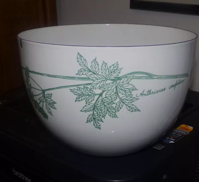 Mcm Arabia Finland Kaj Franck Enamel Mixing Salad Bowl Anthriscus Herb Pattern