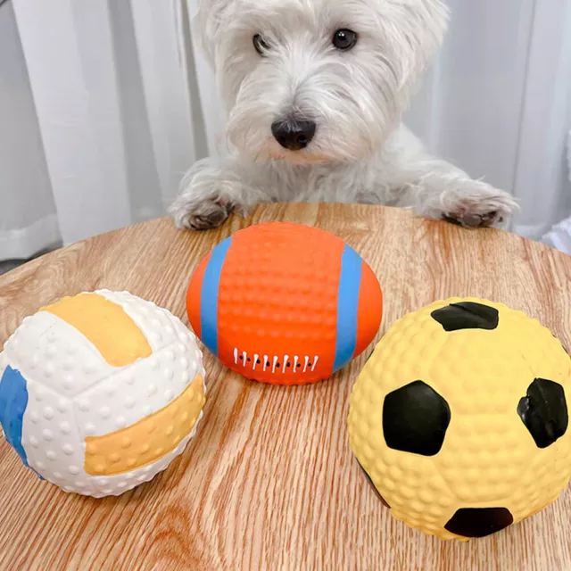 Small Ball Dog Chew Toy Soft Squeaky Dog Play Toy Natural Latex for Puppy Kitten