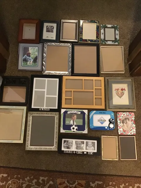 Lot of 21 Wood, Metal & Glass Picture Frames, Some Vintage, Beautiful Frames!