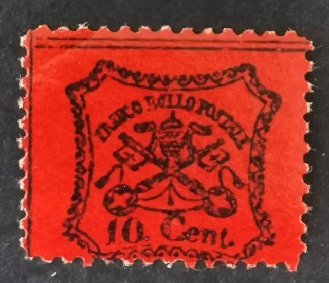 taxe franco bollo 10 cent. 1868 Vatican