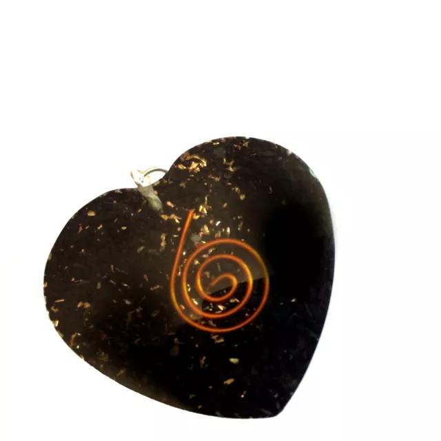 Shungite Crystal Orgonite Pendant Copper Spiral Orgone Handmade Necklace Reiki