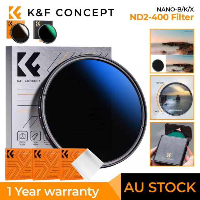 K&F Concept ND2-400 Variable ND Filter Neutral Density 37-95mm Lens NANO-B/K/X