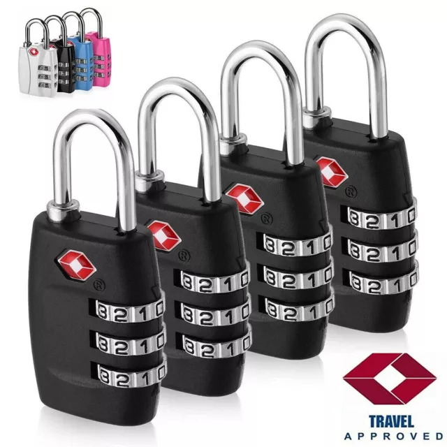 TSA Approve Luggage Travel Suitcase Bag Lock [3 Digit Combination] Padlock Reset