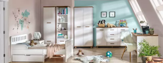 Komplett Jugendzimmer Kinderzimmer Set Bett Kleiderschrank Kommode Schreibtisch