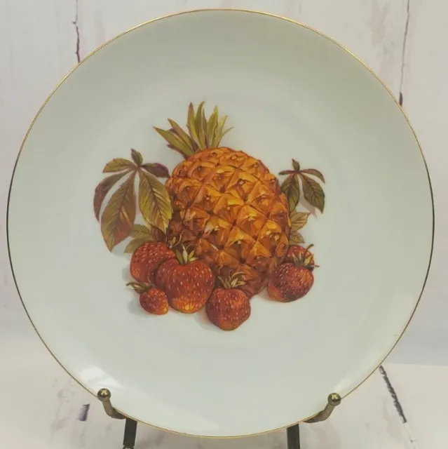 Vtg Bareuther Waldsassen Bavaria Germany Fruit Dessert Plate Pineapple Strawberr