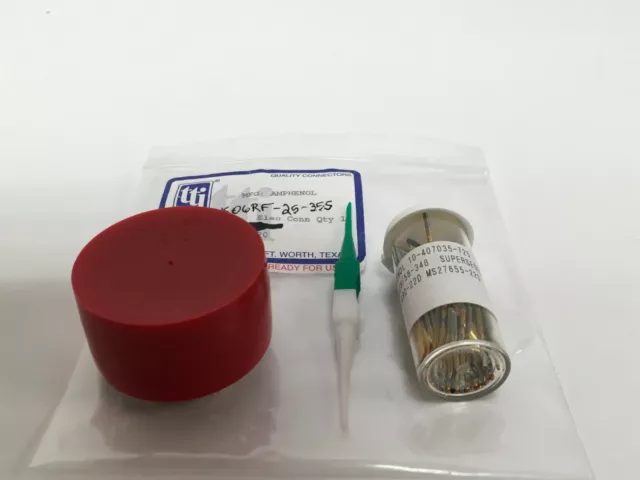 NEW Amphenol D38999/26FJ35SA Mil-Spec Connector w/ M39029/56-348 (f) Gold Pins