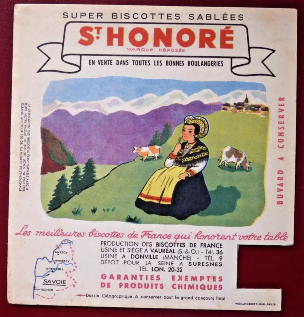 Buvard - Biscottes St Honoré - Régions - Savoie - Costume Folklore