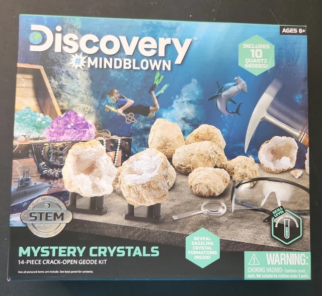 Discovery Mindblown Toy 14pc Mystery Crystals Geode Excavation Kit Gift Kids New