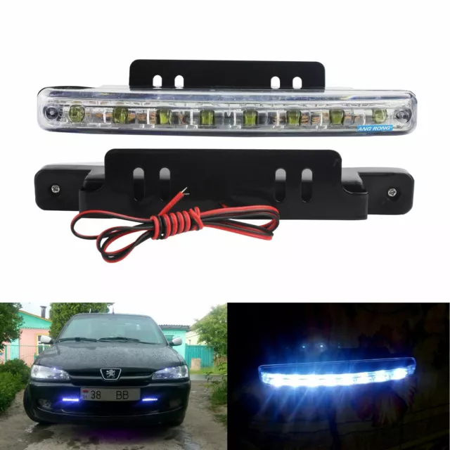 8 LED DRL Feux de jour Avant Phare Diurne Eclairage Voiture Lumière Lampe Blanc 2