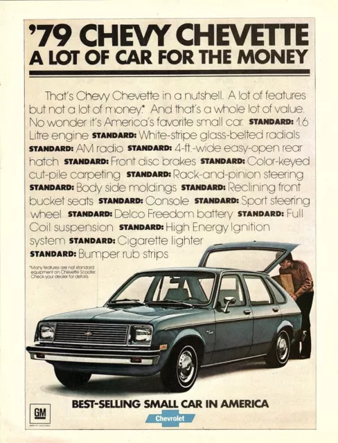 1978 Print ad 1979 Chevy Chevette/Merit Kings & 100's Cigarettes