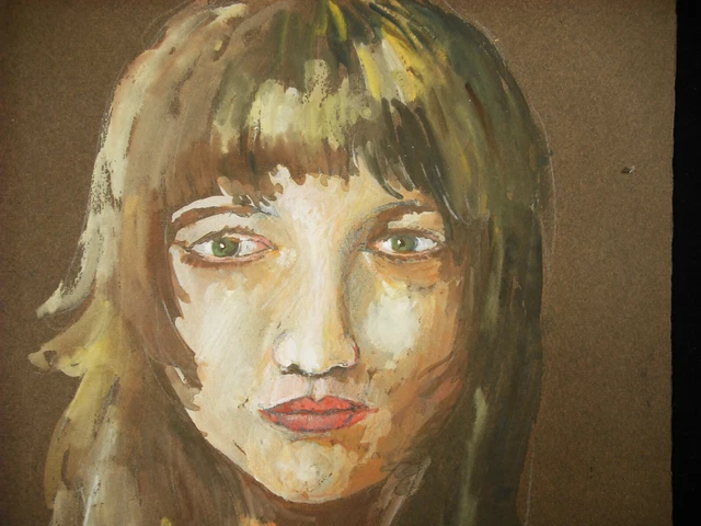 Dúplex. 2 Retratos De Joven Mujer Para Acuarela 32CM Por 25 CM