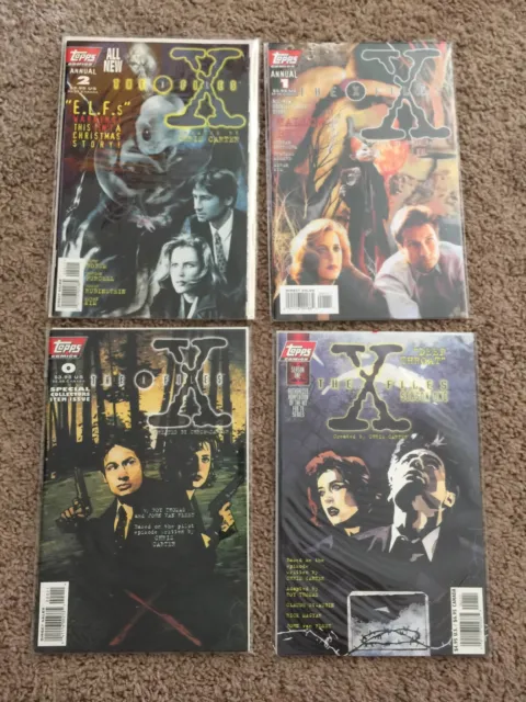THE X FILES ANNUAL #1-2, #0, Season One Deep Throat SPECIAL TOPPS COMIC LOT OF 4