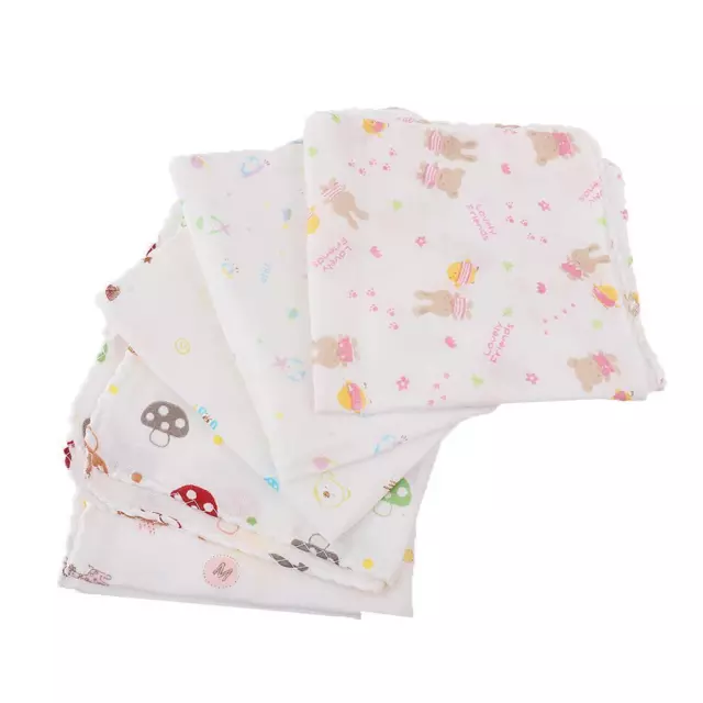 5Pcs 2017 Kids Newborn Gauze Square Cotton Bath Wash Handkerchief Towels