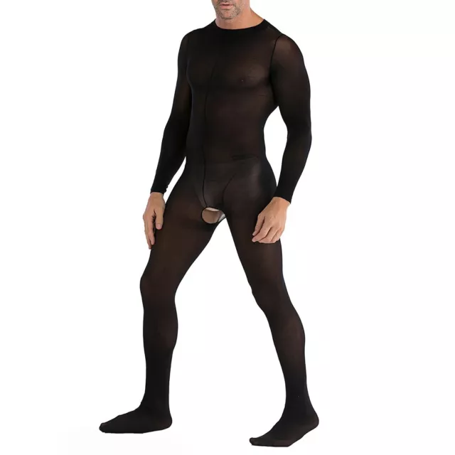 Combinaison transparente pour hommes Sissy combinaison bas sans entrejambe pour