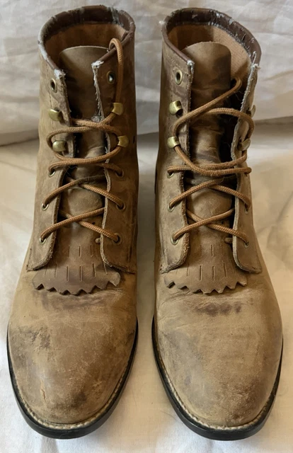 Bottes De Travail Justin Aged Bark - Taille Enfant 13.5D - Lacets - Neuf Dans Boîte - Ancien Prix 89€