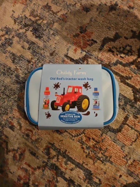 Childs Farm | Kids Tractor Luxury Wash Bag Gift | Organic Raspberry Bubble Bath