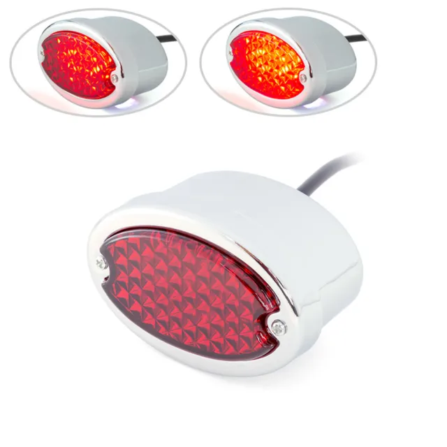 Moto LED Feu Rouge Feu Arrière Lentille Rouge pour Projet Vélo Classique Chrome