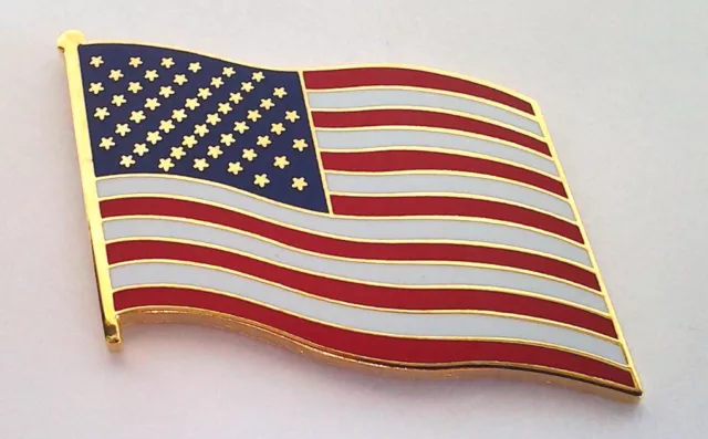 UNITED STATES AMERICAN FLAG (LARGE 1-1/2") Military USA Hat Pin 16266 HO LP