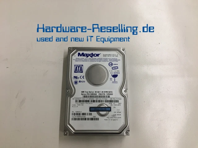 Disque Dur Interne Maxtor DiamondMax 20 80 Go SATA II 7200 RPM - Occasion En Bon état De Fonctionnement