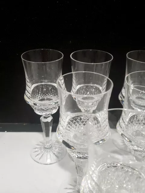 SET OF 9- Galway Crystal Wedgewood ROYAL IRISH  7 1/4" CLARET WINE Glasses 2