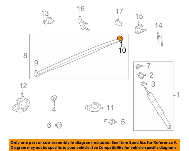 TOYOTA OEM TUNDRA Rear SuspensionLeaf Spring Assembly Rear Bushing