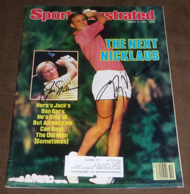 JACK & GARY NICKLAUS SIGNED SPORTS ILLUSTRATED w/ PROOF! MARCH 11, 1985 PGA GOLF