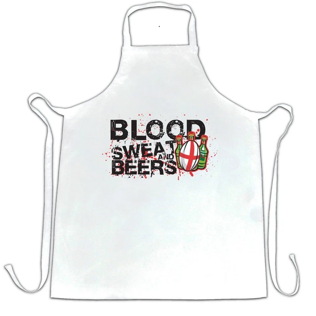 England Rugby Supporter Chef's Apron Blood, Sweat And Beers Six Nations Sports