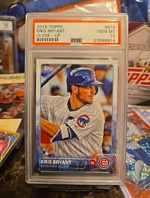 TOPPS 2015 KRIS Bryant #616 Batting Rookie Base Chicago Cubs PSA