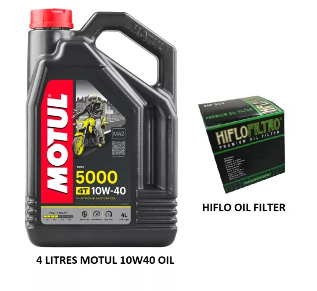 Oil and Filter For Honda CB 750 F2 Seven Fifty 1992-2003 Motul 5000 10W40 Hiflo